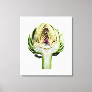 Impressão Em Tela Metade da alcachofra cortada