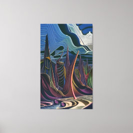 Impressão Em Tela Metade do Futurismo Abstrato
