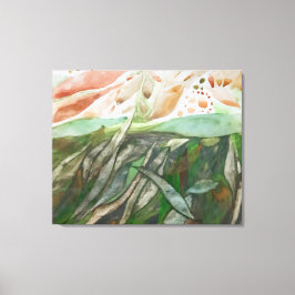 Impressão Em Tela Metade verde e botânica foliar de cor metade