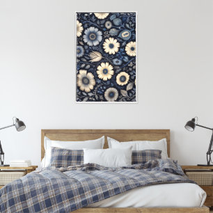 Impressão Em Tela Metamorfose Floral Polida Aquarela Elegante
