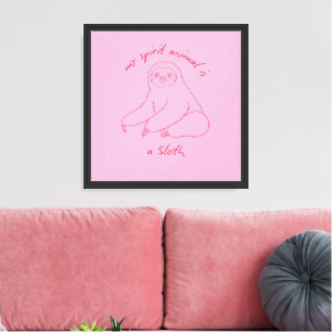 Impressão Em Tela Meu Animal Espiritual É Uma Preguiça Engraçado Pre