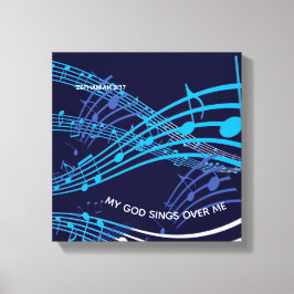 Impressão Em Tela Meu Deus Canta Sobre Mim Zephaniah 3:17 Música Azu