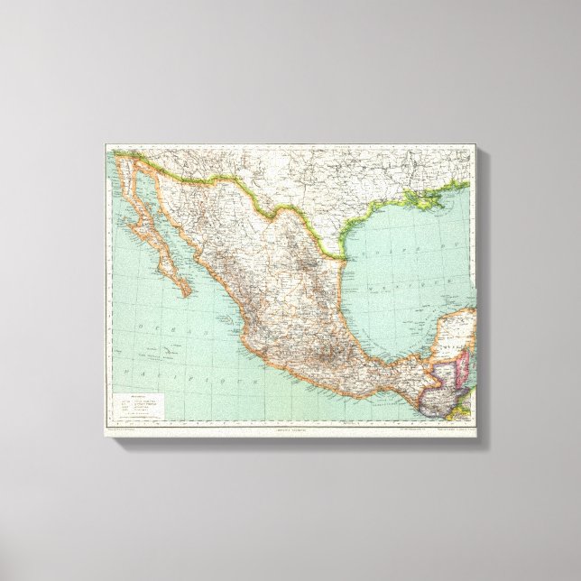 Impressão Em Tela México - Mapa do México (Frente)