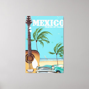 Impressão Em Tela México - viajar de avião pôster de viagem