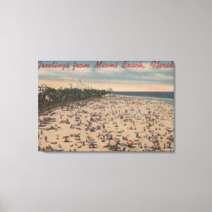 Impressão Em Tela Miami Beach, FloridaSaudações de Miami, FL