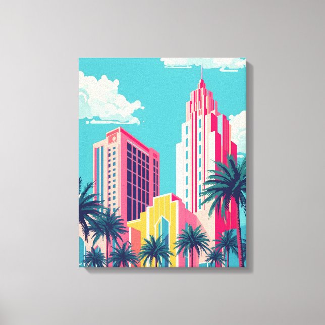 Impressão Em Tela Miami City Vibes (Frente)