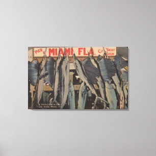 Impressão Em Tela Miami, FL - Visão do Clube de Iate da Cidade do Ca