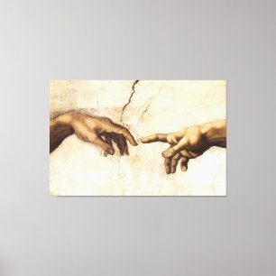 Impressão Em Tela Michelangelo Buonarroti - Mão de Deus A Criação