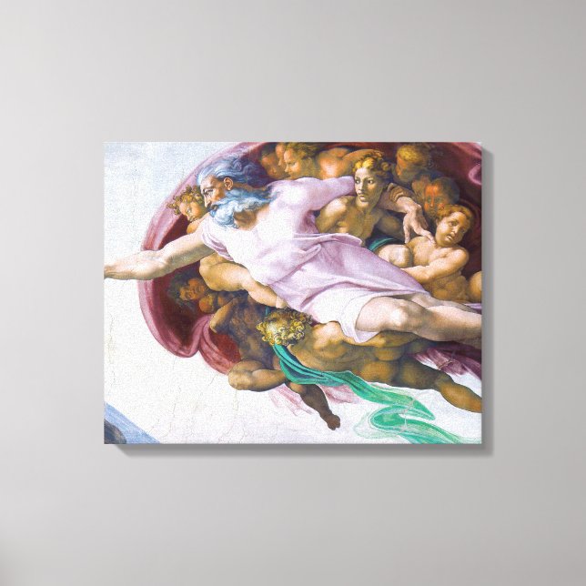 Impressão Em Tela Michelangelo - Criação de Adão Isolado (Frente)