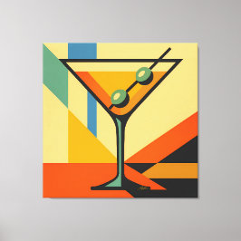 Impressão Em Tela Mid Century Modern Sunrise Bauhaus Martini