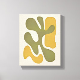 Impressão Em Tela Mid-Century Organic Abstract | Olive Gold