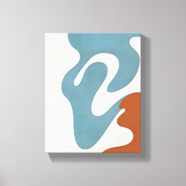 Impressão Em Tela Mid-Century Organic Abstract | Sunset Teal No. II