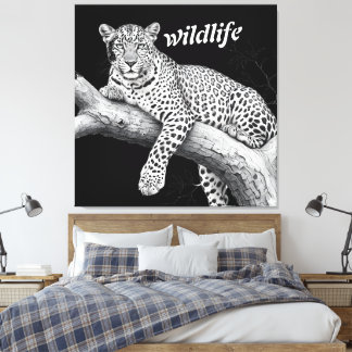 Impressão Em Tela Midnight Leopard , Wildlife Illustration