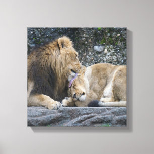 Impressão Em Tela Mighty Lion Love