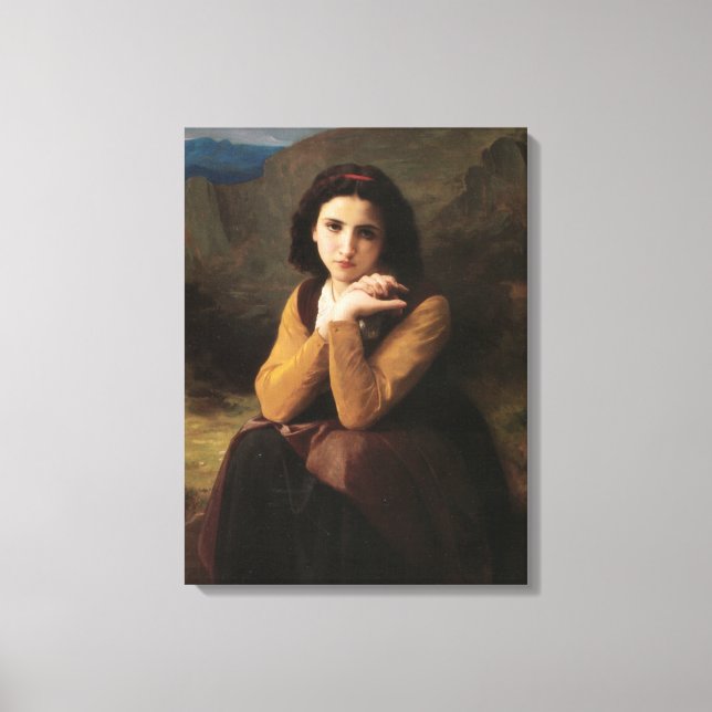 Impressão Em Tela Mignon (Sweet Young French Girl) (por Bouguereau) (Frente)