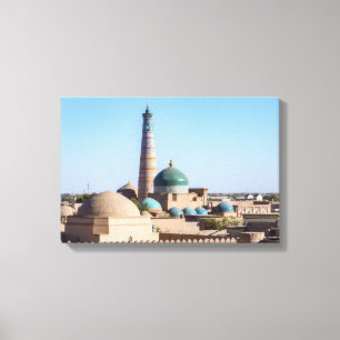 Impressão Em Tela Minarete e mesquita Islam Khodja - Khiva, Uzbequis