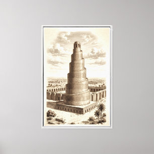 Impressão Em Tela Minarete Malwiya Mesquita Grande de Samarra Arte d