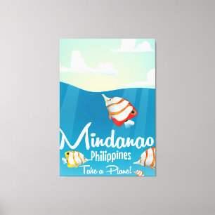 Impressão Em Tela Mindanao, poster de viagens de desenho filipino