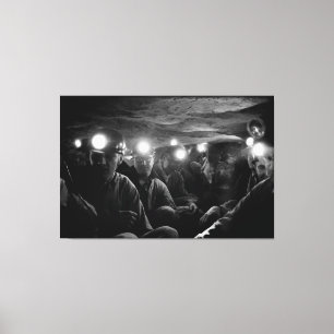 Impressão Em Tela Mineiros de Carvão no fundo do subsolo 1960