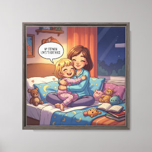 Impressão Em Tela Minha Mãe-Pão Adora Me Dar Abraços