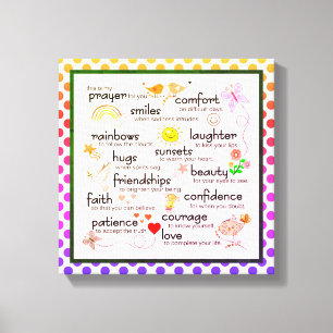 Impressão Em Tela Minha oração para você poema