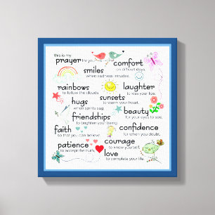 Impressão Em Tela Minha Oração Por Vocês Bençãos