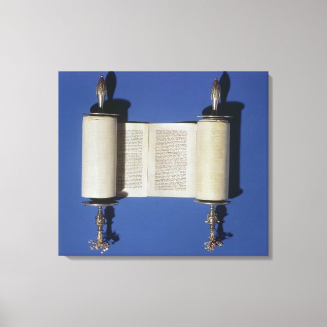 Impressão Em Tela Miniatura Torah Scroll, 1765 (Frente)