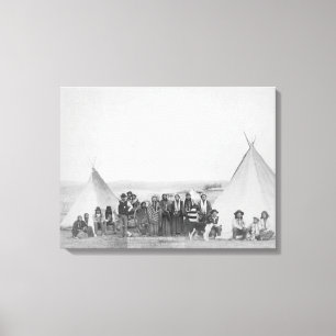 Impressão Em Tela Miniconjou Indianos fora da Fotografia Tipis