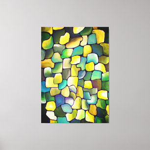 Impressão Em Tela Minimalismo Contemporâneo Padrão Verde Artdeco
