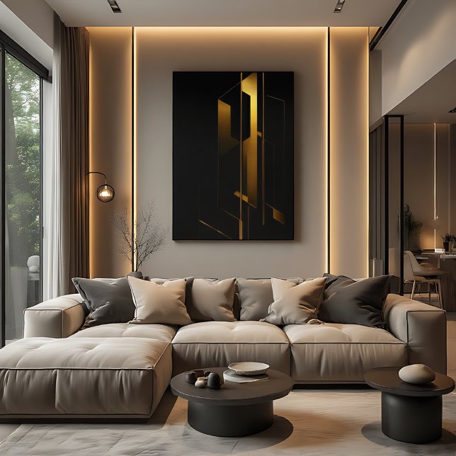 Impressão Em Tela Minimalismo Dourado Vertical (Criador carregado)