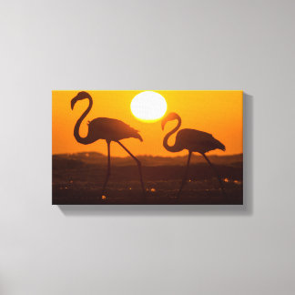 Impressão Em Tela Minimalist Flamingo Silhouette Sunset