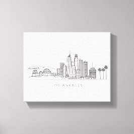Impressão Em Tela Minimalist Los Angeles Skyline Illustration