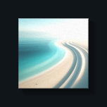Impressão Em Tela Minimalist Misty Coastline with Elegant Sand Curve<br><div class="desc">A breathtakingly minimalist digital artwork featuring smooth, elegant curves of white sand meeting a calm turquoise ocean. The scene is shrouded in a soft, ethereal mist that blends the sea and sky into a seamless, dreamlike horizon. Subtle footprints on the shore add a touch of human connection to this tranquil....</div>
