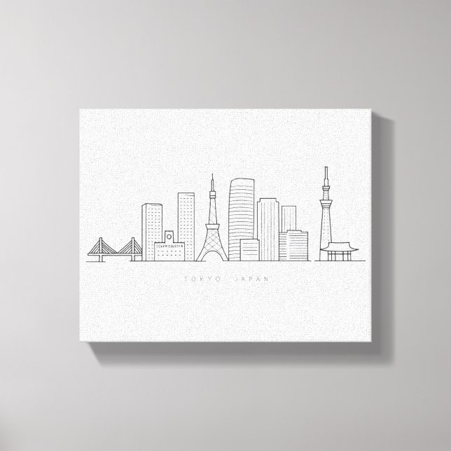 Impressão Em Tela Minimalist Tokyo Skyline Illustration (Frente)