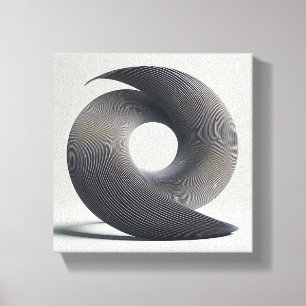 Impressão Em Tela Minimalista Moderno Abstrato Espiral Torcido - 3D 