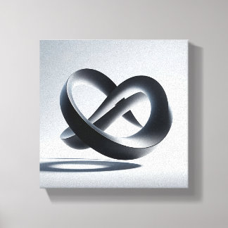 Impressão Em Tela Minimalista Moderno Nó Infinito 3D - Meta Abstrato