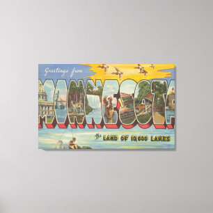 Impressão Em Tela Minnesota (Patos) - Cenas com Letras Grandes