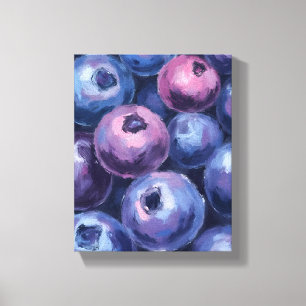 Impressão Em Tela Miramares Mirtilos   Pintura de Frutas