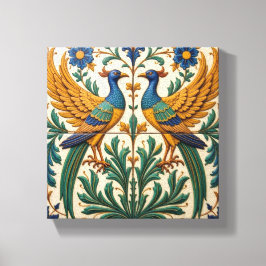 Impressão Em Tela Mirrored Peacocks