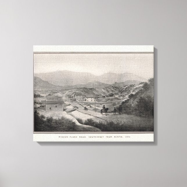 Impressão Em Tela Mission Plank Road, sudoeste da sexta-feira, 1856 (Frente)