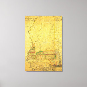 Impressão Em Tela MississippiPanoramic MapMississippi