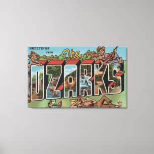 Impressão Em Tela Missouri - The Ozarks - Large Letter Scenes