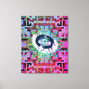 Impressão Em Tela Mistério Olho e Padrão Tribal/Étnico