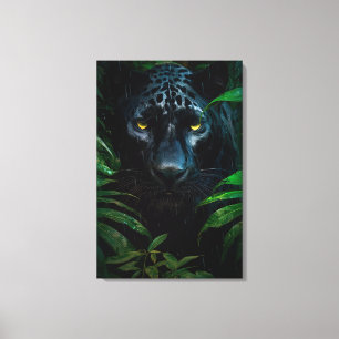 Impressão Em Tela Misteriosa Design da selva de pântano preto