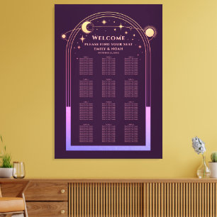 Impressão Em Tela Mística Arco-Íris Plum Sun Lua Estrelas Casamento