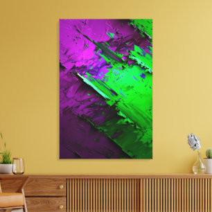Impressão Em Tela Mistura incrível de verde e roxo abstrato 