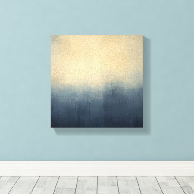 Impressão Em Tela Misty Horizon - Gradient Cityscape Art Pr (Insitu(piso de madeira))
