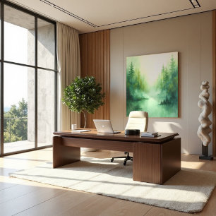 Impressão Em Tela Misty Sage Abstrato - Moderno orgânico