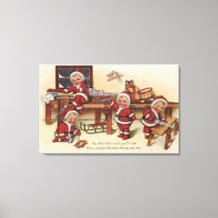 Impressão Em Tela Miúdos de GreetingLittle do Natal na bancada