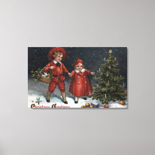 Impressão Em Tela Miúdos terminados decorando a árvore